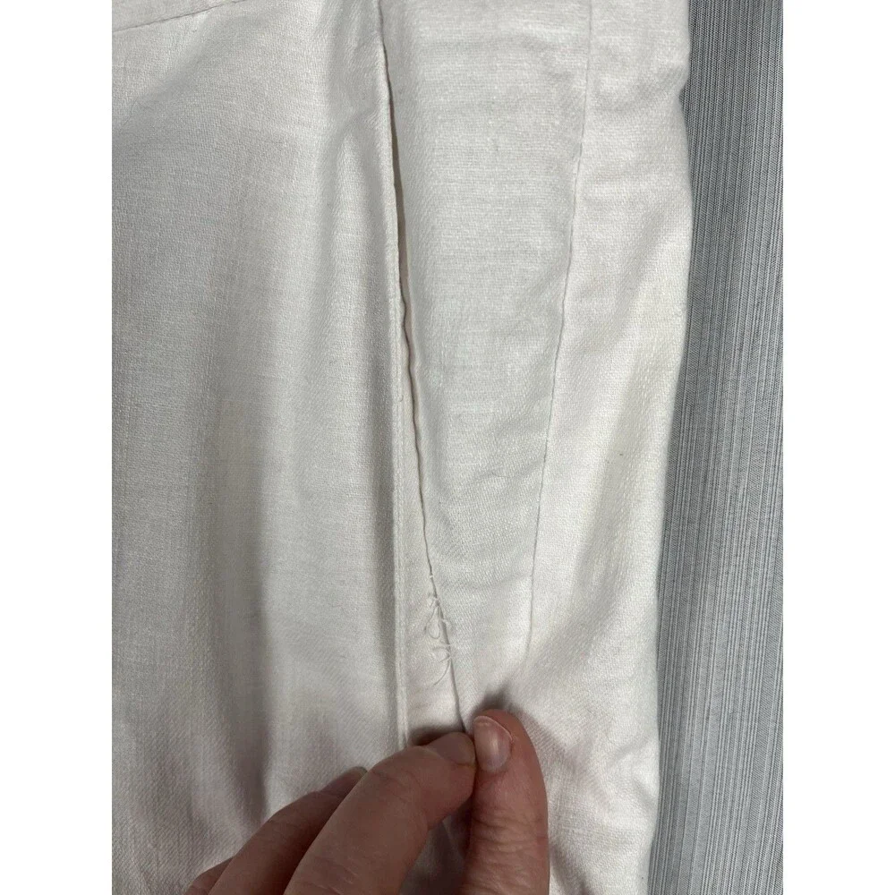 Avery White Linen Ankle Trouser Banana Republic Factory Sz 14 EUC Capsule Resort
